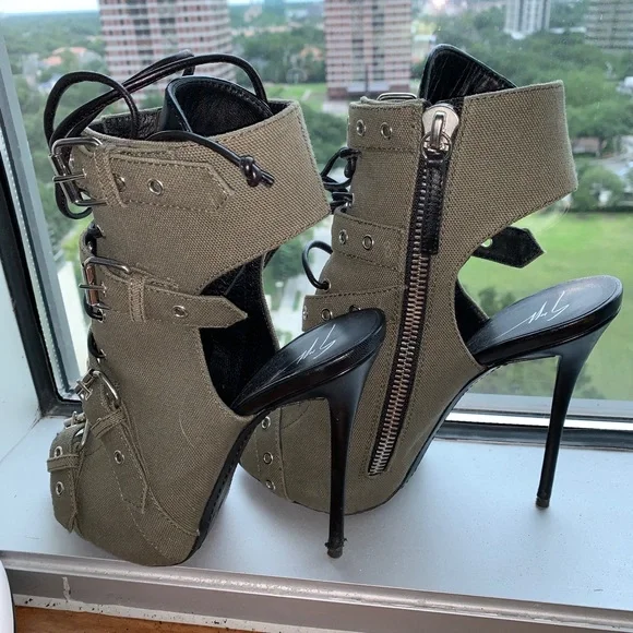 Giuseppe Zanotti lace up peep toe 38.5 - Picture 3 of 4